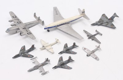 Lot 1341 - A collection of playworn Dinky Toys aircraft...