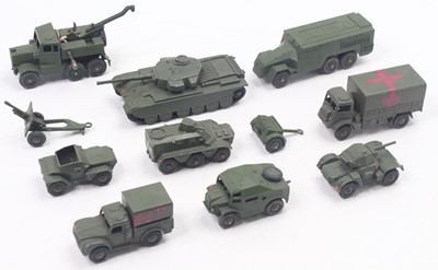Lot 1468 - Dinky Toys group of 11 playworn military...