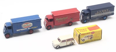 Lot 1522 - Playworn Dinky Guy vans to include Lyons Swiss...