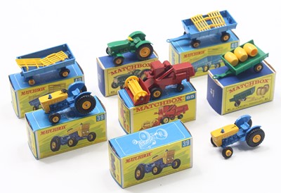 Lot 1573 - Seven Matchbox Lesney farming-related vehicles...