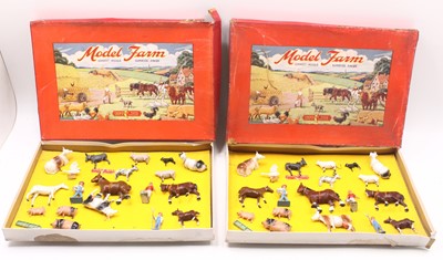 Lot 2061 - Two Crescent Toys Model Farm sets, comprising...