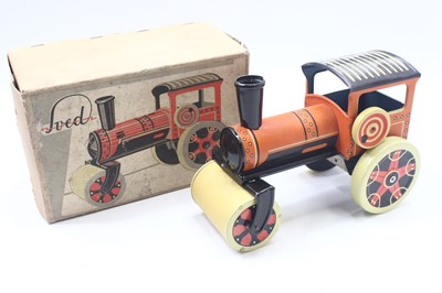 Lot 1534 - Sved Liberec tinplate clockwork steam roller,...