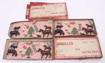 Lot 2048 - Three Johillco Farm yard lead figure sets,...