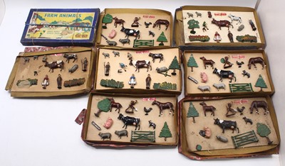 Lot 2039 - Eight Crescent Toys Farmyard animal sets, all...