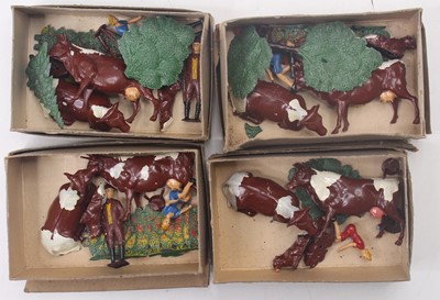 Lot 2041 - Four Crescent scale models milking time sets,...
