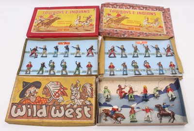 Lot 2133 - Three boxed sets of Wild West figures to...