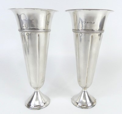 Lot 98 - A pair of early Art Deco silver footed trumpet...