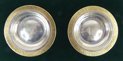 Lot 107 - A pair of 1970s silver circular small alms...