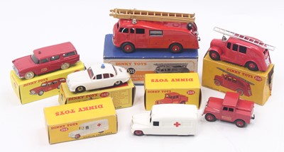 Lot 1530 - Dinky Toys group of 6 emergency diecasts to...