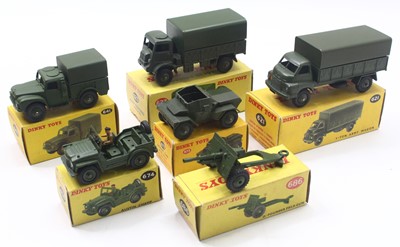 Lot 1527 - Dinky Toys group of 6 boxed military diecast...