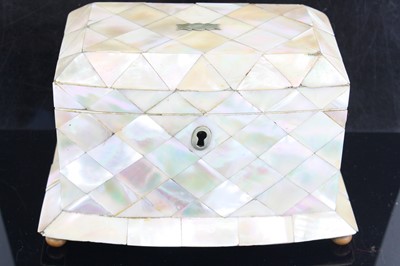 Lot 2172 - A George IV mother of pearl tea caddy, circa...