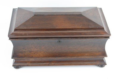 Lot 1263 - A large early Victorian rosewood tea caddy, of...
