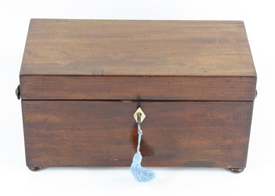 Lot 1256 - A George III mahogany tea caddy, of typical...
