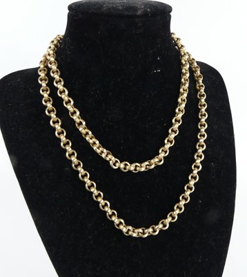 Lot 2509 - A 9ct gold hollow ridged round belcher link...