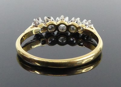 Lot 2504 - A yellow and white metal diamond five-stone...
