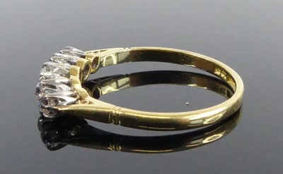 Lot 2504 - A yellow and white metal diamond five-stone...