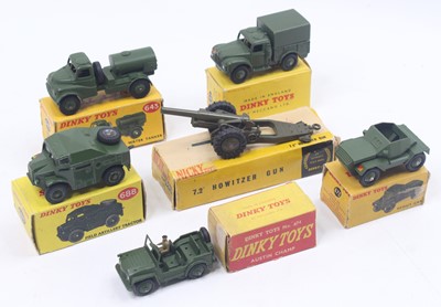 Lot 1509 - Dinky Toys group of 6 Military Diecasts to...