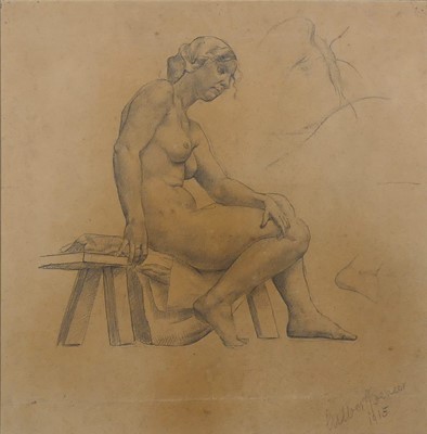 Lot 232 - Gilbert Spencer RA (1892-1979) - Seated female...