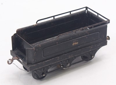 Lot 147 - Hornby 0 gauge no.2 tender, in black, with two...