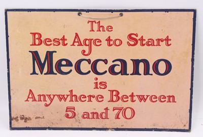 Lot 668 - A Meccano early 1920s display card to read...