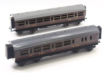 Lot 190 - Two Bassett Lowke 0 gauge LMS 1931 coaches,...