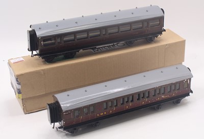 Lot 191 - Two Bassett Lowke 0 gauge LMS 1931 coaches,...