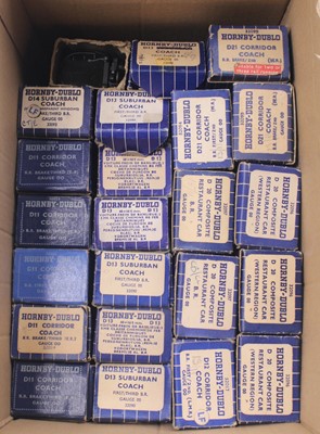 Lot 329 - Twenty three Hornby-Dublo tinplate coaches,...