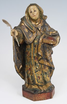 Lot 1235 - A 19th century Continental carved pine and...