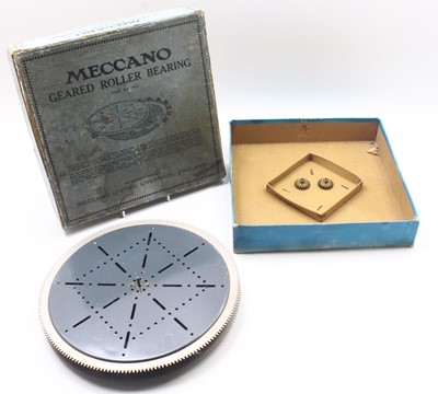 Lot 660 - Meccano Nickel Geared Roller Bearing, in the...