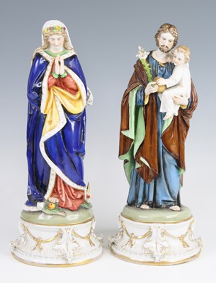 Lot 1080 - A pair of late 19th century German porcelain...