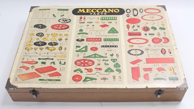 Lot 671 - Meccano Wooden Dealer Cabinet with a large...