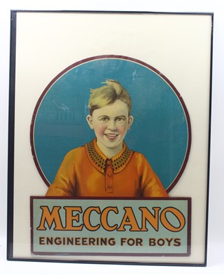 Lot 665 - Original Meccano Shop Display Card Sign,...