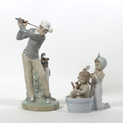 Lot 332 - Two Lladro porcelain figures ' Bathing...