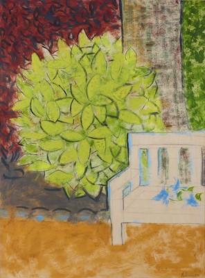 Lot 309 - Hugh Mackinnon (b.1925) - Garden Bench, mixed...