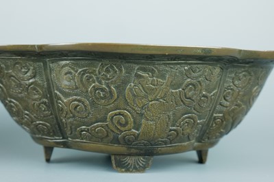 Lot 2071 - A pair of Chinese bronze quatrefoil-shaped...
