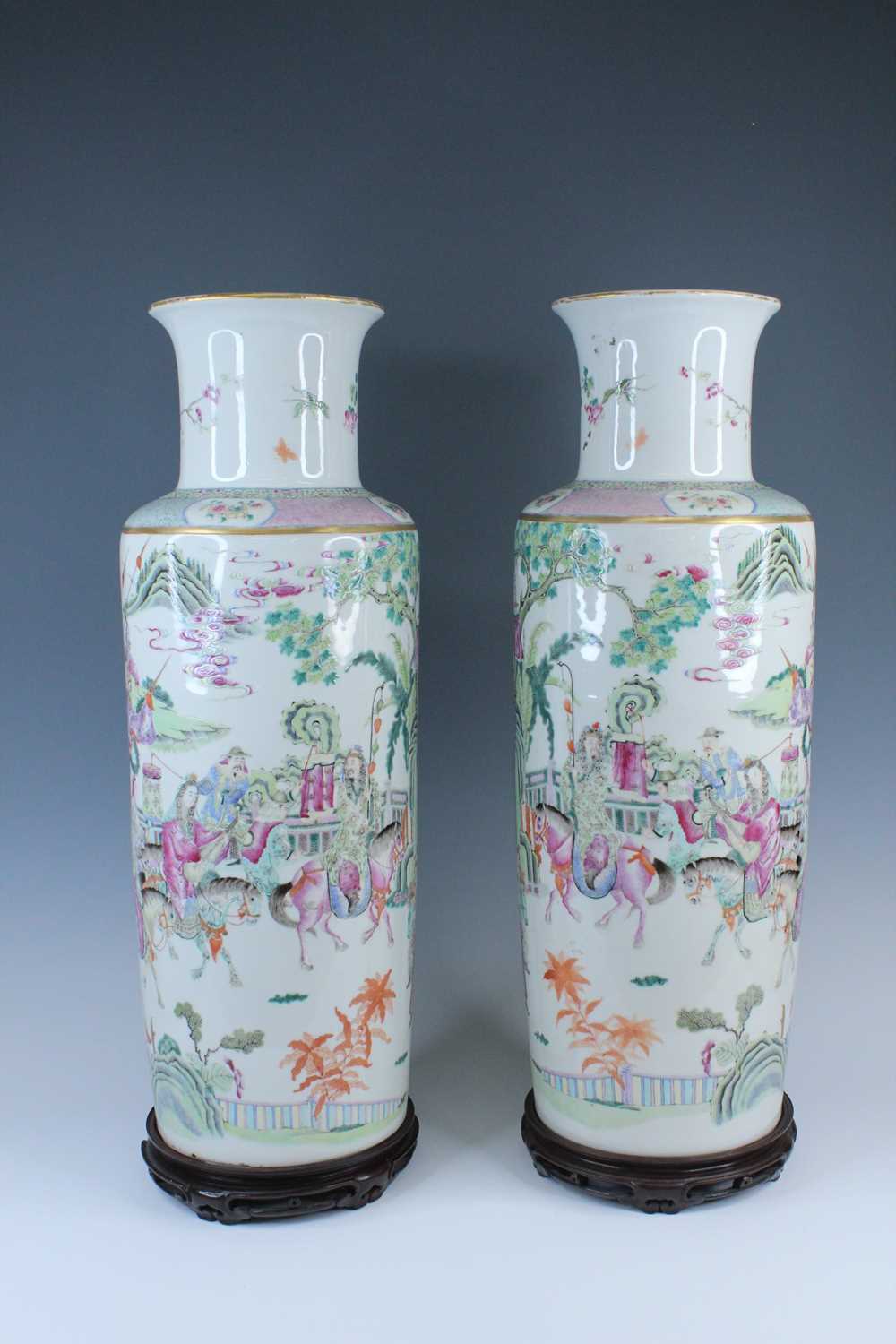 Lot 2137 - A pair of large Chinese famille rose “figural”...