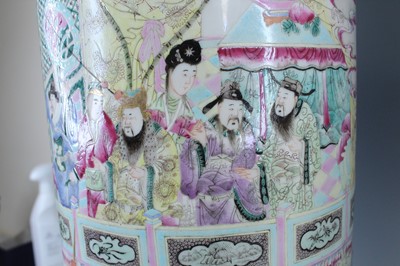 Lot 2137 - A pair of large Chinese famille rose “figural”...