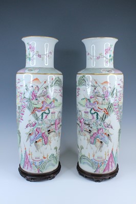 Lot 2137 - A pair of large Chinese famille rose “figural”...
