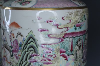 Lot 2137 - A pair of large Chinese famille rose “figural”...