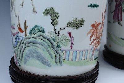 Lot 2137 - A pair of large Chinese famille rose “figural”...