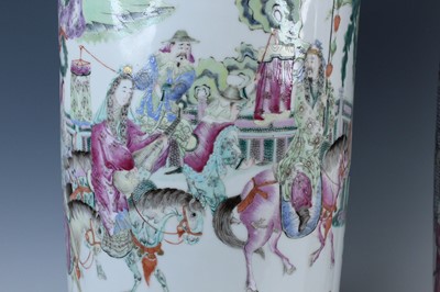 Lot 2137 - A pair of large Chinese famille rose “figural”...