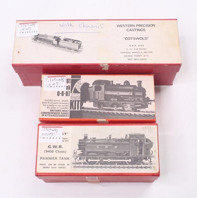Lot 538 - Three 00 gauge unmade kits to include a 70...