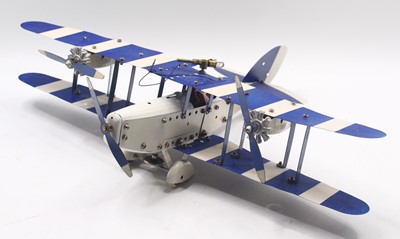 Lot 632 - Meccano repainted aeroplane constructor model,...