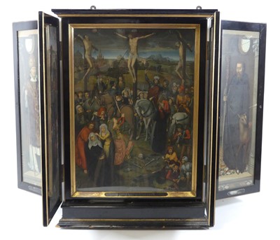 Lot 1273 - After Hans Memling - a double-winged portable...