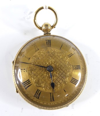 Lot 2634 - A gent's 18ct gold cased open face pocket...
