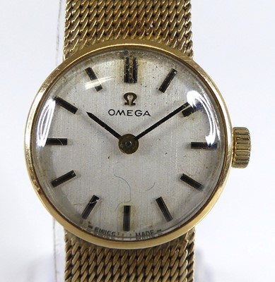 Lot 2639 - An Omega lady's 9ct gold cased bracelet watch,...