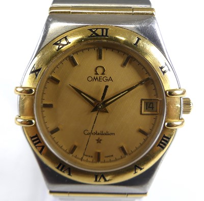 Lot 1219 - An Omega Constellation gent's bi-metal...