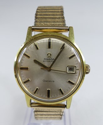 Lot 2642 - An Omega Geneve vintage gent's gold plated...