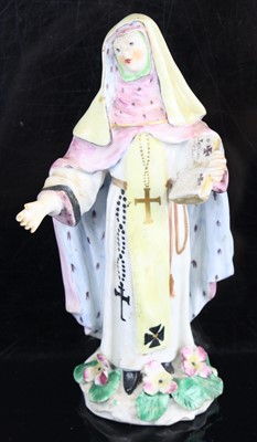 Lot 1042 - A Bow porcelain figure of a nun, circa 1760,...