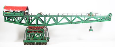 Lot 677 - Meccano light green and red model of a Block...